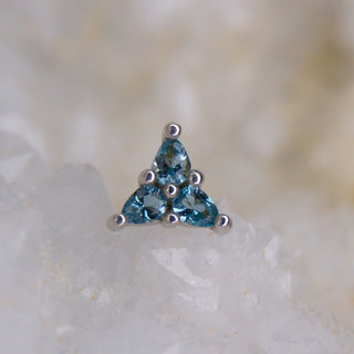 3 LITTLE PEARS - LONDON BLUE TOPAZ - BUDDHA JEWELLERY THREADLESS END