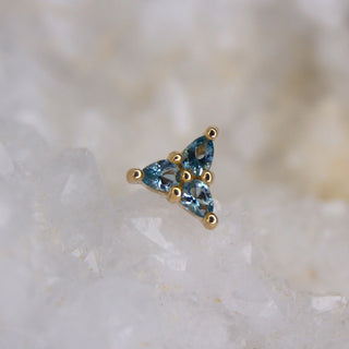 3 LITTLE PEARS - LONDON BLUE TOPAZ - BUDDHA JEWELLERY THREADLESS END
