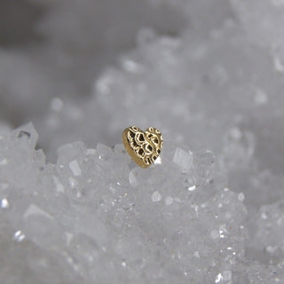 JUNIPURR JEWELRY HAMMERED HEART - 14k Gold Threadless End
