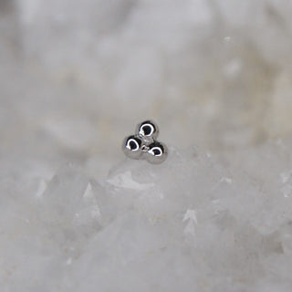 JUNIPURR 14K GOLD TRI BEAD BEADED TRIANGLE ATTACHMENT DAINTY PIERCING THREADLESS PUSH FIT CARDIFF