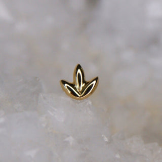 dr bloom tri leaf blossom 14k gold threadless push fit junipurr jewellery stockist uk