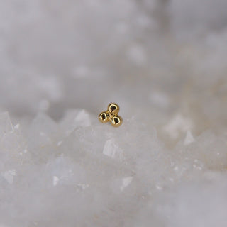 JUNIPURR 14K GOLD TRI BEAD BEADED TRIANGLE ATTACHMENT DAINTY PIERCING THREADLESS PUSH FIT CARDIFF