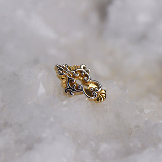 junipurr jewellery keyhole white and yellow 14k gold filligree decorative end lock and key threadless end cardiff