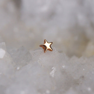 junipurr 14k yellow gold Gold Star decorative end JJ1505-rG gold star threadless piercing attachment end cardiff stockist astology cosmic rose gold