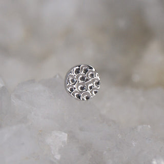 junipurr jewellery jewelry hammered textured sandblasted 14k white yellow gold flat circle piercing cardiff push fit threadless