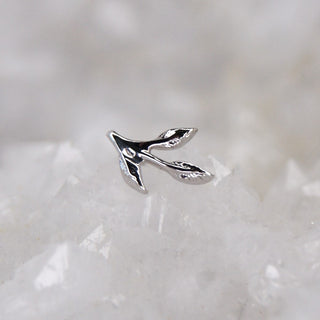 junipurr jewellery ashe threadless push fit attachment botanical vine leaf 3 petal floral plant in 14k white gold