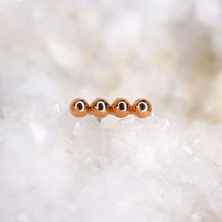 junipurr jewllery jewelry beads of 4 rose gold 14k threadless push fit piercings cardiff milimalist simple long earring body jewelry