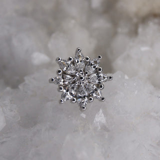 junipurr jewellery jewelry 14k white gold threadless cluster marquise threadless push fit cardiff piercings
