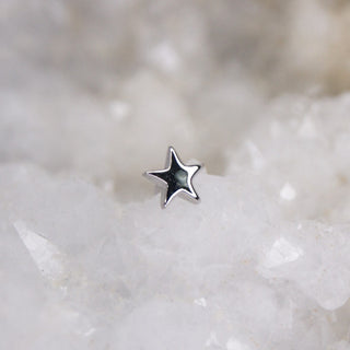 junipurr 14k gold Gold Star decorative end cardiff stockist astology cosmic gold star threadless piercing attachment end white gold