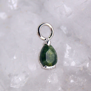 junipurr jewellery jewelry ursula pear cut genuine moss agate charm dangle 14k gold