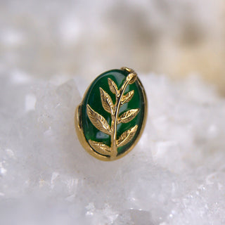 Rose Gold JUNIPURR JEWELRY VALENCIA - Chrysoprase gem and 14k Gold Threadless End