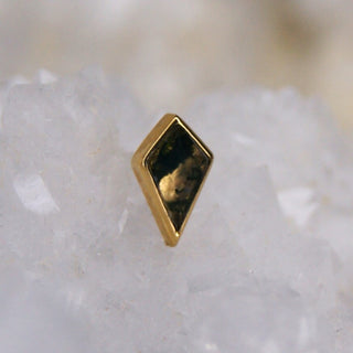 junipurr jewellery jewelry genuine moss agate stone kite cut gem rose yellow ehite 14k gold threadless push fit cardiff piercing stockist earrings