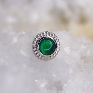 junipurr jewllery jewelry genuine chrysoprase green stone 14k gold white yellow rose threadless push fit bezel