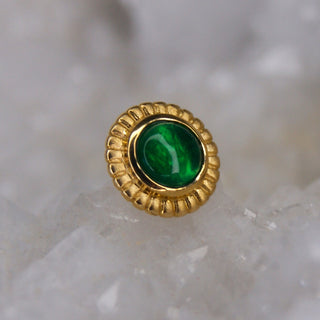 junipurr jewllery jewelry genuine chrysoprase green stone 14k gold white yellow rose threadless push fit bezel