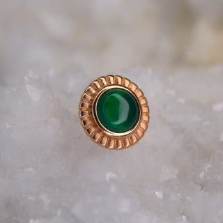junipurr jewllery jewelry genuine chrysoprase green stone 14k gold white yellow rose threadless push fit bezel