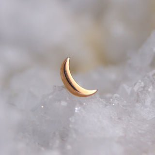 junipurr jewellery slim moon rose yellow elrond 14k gold threadless celestial cosmic moon astology piercing earring cardiff