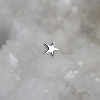 junipurr 14k gold Gold Star decorative end cardiff stockist astology cosmic gold star threadless piercing attachment end white gold