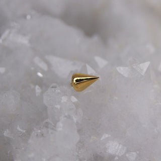 junipurr jewellery threadless push fit cone spike attachment for piercings earrings white yellow 14k gold