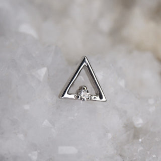 junipurr jewellery jewelry triangle with cz swarovski cubic zirconia threadless push fit 14k gold attachment