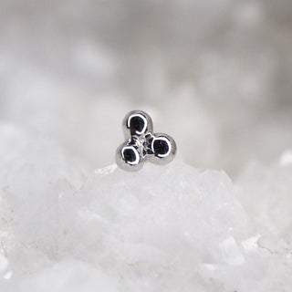 JUNIPURR 14K GOLD TRI BEAD BEADED TRIANGLE ATTACHMENT DAINTY PIERCING THREADLESS PUSH FIT CARDIFF
