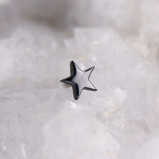 Junipurr Jewelry Scene Star - 14k Rhodium Black Gold Threadless End