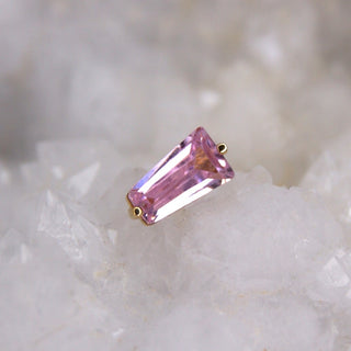 junipurr jewellery jewelry heidi push fit threadless body piercing attachment pink tapered baguette rectangle