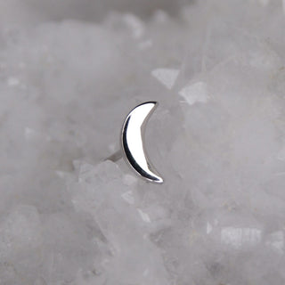 junipurr jewellery slim moon rose yellow elrond 14k gold threadless celestial cosmic moon astology piercing earring cardiff white gold