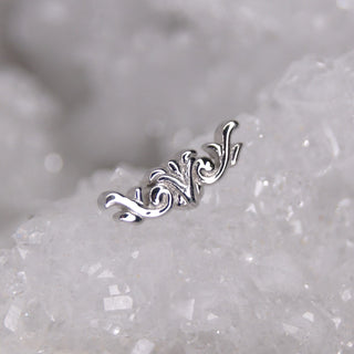 junipurr jewelry jewellery threadless push fit 14k white gold filigree swirl piercing attachment earring