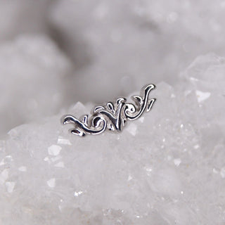 junipurr jewelry jewellery threadless push fit 14k white gold filigree swirl piercing attachment earring