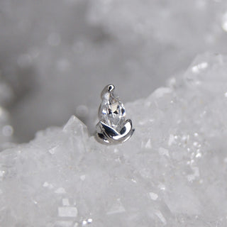 junipurr jewllery jewelry uma tear pear cut cz cubic zirconia swarovski bezel set prong set 14k white gold threadless push fit piercing earring attachment dainty ear styling