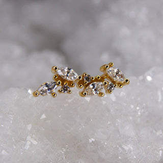 junipurr jewellery andreia cluster marquise and round swarovski cz threadless andreia yellow gold 14k piercing earring