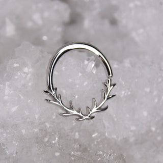 junipurr jewellery jewelry earring piercing antler deer raven solid 14k rose yellow white gold seam ring daith septum ring