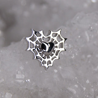 JUNIPURR JEWELLERY 14G 1.6MM INTERNALLY THREADED 14K GOLD PIERCING EARRING ATTACHMENT GOTH HALLOWEEN SPIDER WEB PIERCING JEWELLERY CAUGHT YOU