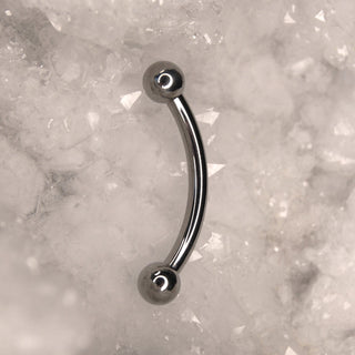 Anatometal Titanium Curved Barbell For Prince Albert WITH 5.5MM BALLS - 10g (2.4mm) 20.5mm (13/16)