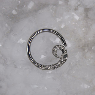 apex niobium seam ring with textured finish cardiff piercing nose septum earrings implant grade body jewellery swirl rocker daith side facing hammered textured waffle finished