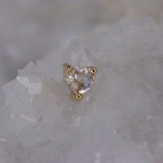 buddha 14k white yellow rainbow moonstone faceted genuine prong set threadless push fit body jewellery