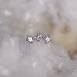 Tish Lyon - 14K Gold Triple Gem Threadless End