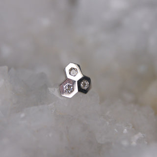 Tish Lyon - 14k Gold Gem Honeycomb Threadless End