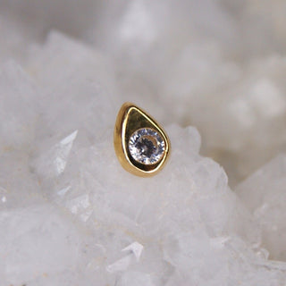 Tish Lyon - TL - 14CT THREADLESS GOLD GEM TEARDROP ATTACHMENT