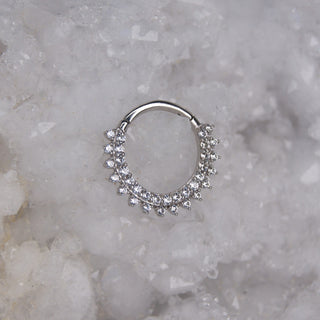 Tish Lyon - 14k Solid Gold Spiked Pavé Gem Hinge Ring