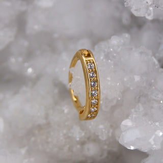 Tish Lyon - TL - GOLD CHANNELED JEWEL OVAL ROOK RING