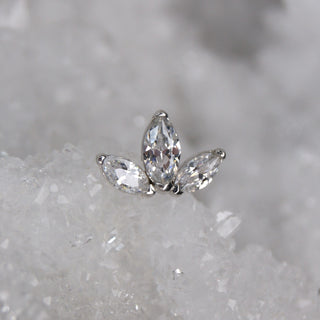 Tish Lyon - TL - 14CT THREADLESS GOLD FLEUR-DE-LIS GEM PIN ATTACHMENT