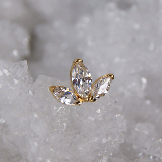 Tish Lyon - TL - 14CT THREADLESS GOLD FLEUR-DE-LIS GEM PIN ATTACHMENT