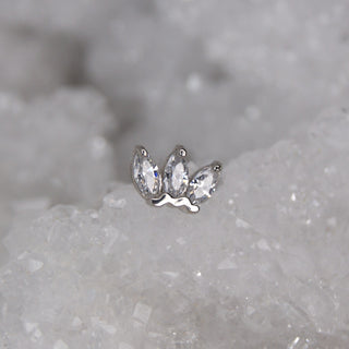 Tish Lyon Gold Marquise Triple Gem - 14k Gold Threadless End