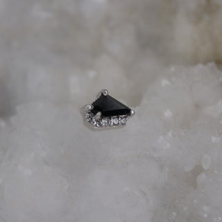 Buddha jewellery Gold Elevate - Black Spinel + CZ - Threadless End 14k gold pushpin threadless cluster geometric