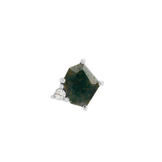buddha jewelry jewellery organics pushfit with genuine green moss agate in 14k gold piercing jewellery for ear curation