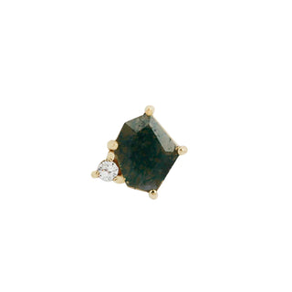buddha jewelry jewellery organics pushfit with genuine green moss agate in 14k gold piercing jewellery for ear curation