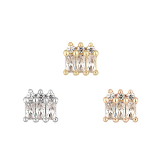 buddha jewellery jewelry excess threadless push fit 14k body jewelry attachment with 6 genuine swarovski cz set in 14k gold white yellow rose
