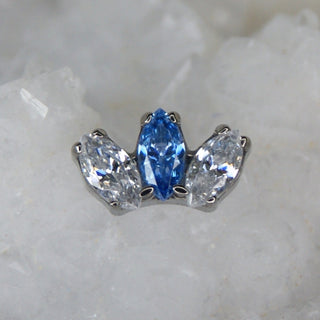 industrial strength white cz and arctic blue marquise fan