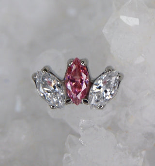 industrial strength white cz marquise fan pink